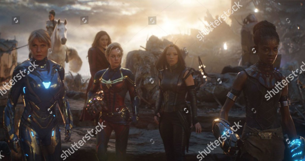 Editorial use only. No book cover usage.
Mandatory Credit: Photo by Marvel/Disney/Kobal/Shutterstock (10213611ci)
Gwyneth Paltrow as Pepper Potts, Tessa Thompson as Valkyrie, Elizabeth Olsen as Wanda Maximoff/Scarlet Witch, Brie Larson as Carol Danvers/Captain Marvel, Pom Klementieff as Mantis and Letitia Wright as Shuri
'Avengers: Endgame' Film - 2019
After the devastating events of Avengers: Infinity War (2018), the universe is in ruins. With the help of remaining allies, the Avengers assemble once more in order to undo Thanos' actions and restore order to the universe.